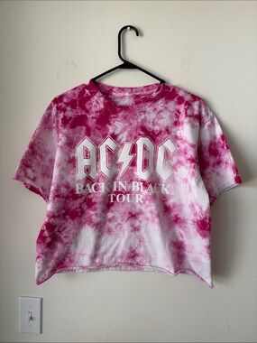 AC/DC Pink Tie-Dye Band Tee